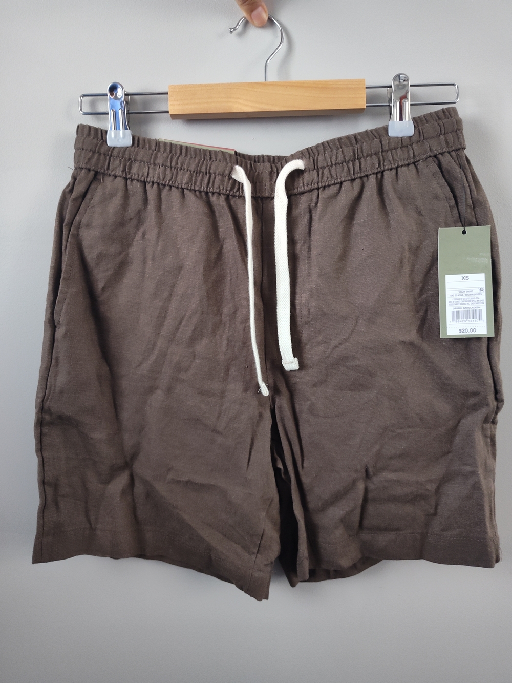 Goodfellow & Co Brown Athletic Drawstring Shorts with White Cord